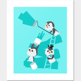 Penguin painting services Posters and Art